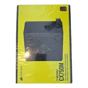 Corsair CX750M ATX Power Supply in Black and Yellow